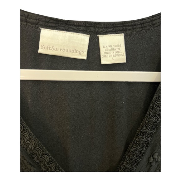 Soft Surroundings Embroidered Black Button Down Maxi Dress Size Large Whimsygoth - Picture 3 of 5